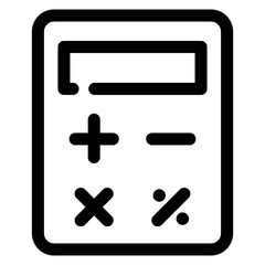 Calculator icon in line. Calc symbol in png. Transparent calculator icon. Math symbol. Finance sign - obrazy, fototapety, plakaty