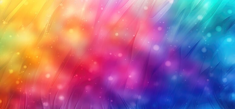 RAINBOW-COLORED LUMINECENT PATTERN. Emotional background, Evocative texture, Light glimmers, Wallpaper. Glimmers of light. A lot of bright colored little balls seem to fall with motion, 3D effect.