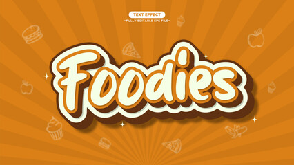 Foodies Logotype Vector Text Effect Fully Editable Text and Font	