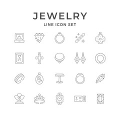 Set line icons of jewelry
