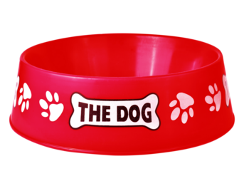 Empty pets red bowl isolated on  transparent .