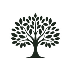 Tree logo, tree of life icon on white background. Vector illustration
