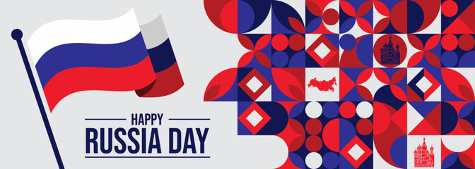 Russia National Day Vector Design Template

