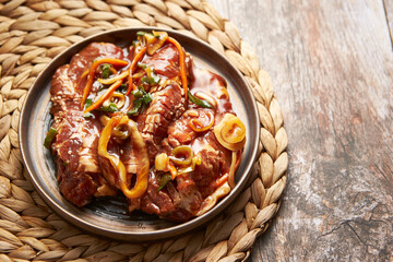 Seasoned pork ribs on a plate
