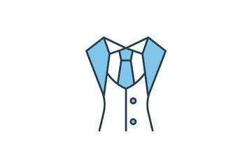 Suit Icon. Icon related to clothes. flat line icon style. Simple vector design editable