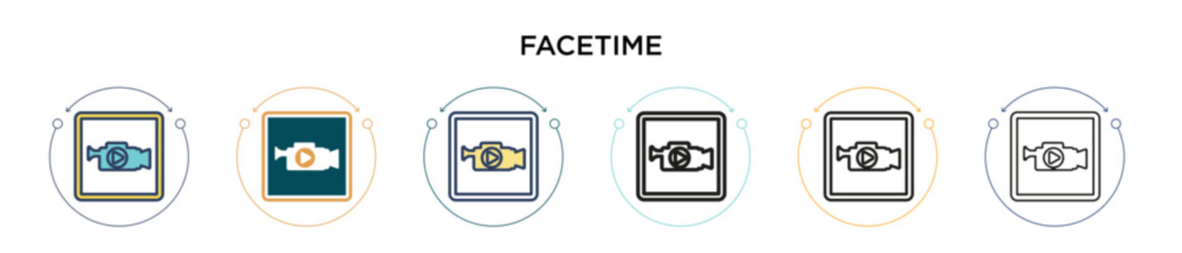 Facetime Icon In Filled, Thin Line, Outline And Stroke Style. Vector Illustration Of Two Colored And Black Facetime Vector Icons Designs Can Be Used For Mobile, Ui, Web