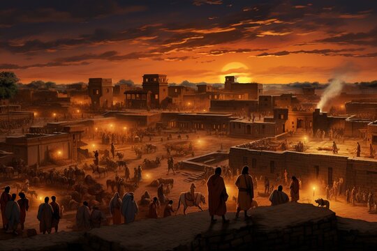 Mohenjo-Daro at Dusk: Digital Glimpse into Ancient Urban Mastery