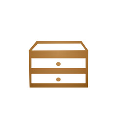 The illustration of nightstand on white background for interior design concept 