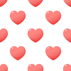 Cute seamless pattern with pink hearts. Vector illustration