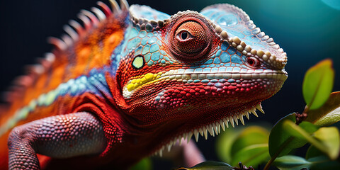 Closeup of a Chameleon Lizard's Eyes: A closeup of a chameleon lizard's eyes, showing their amazing ability to see in all directions.