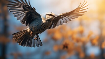 mockingbird flying - Powered by Adobe