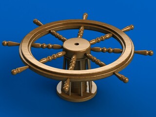 Wooden Ship Wheel Table 3D model