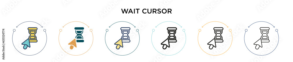 Wall mural wait cursor icon in filled, thin line, outline and stroke style. vector illustration of two colored 