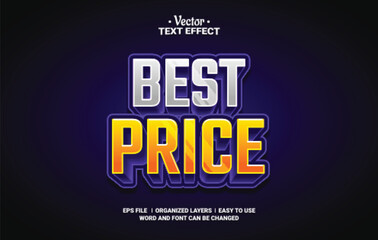 3d Best Price Editable Vector Text Effect.