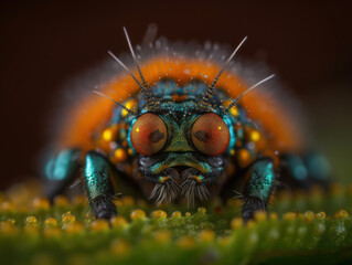 Caterpillar portrait created with Generative AI technology