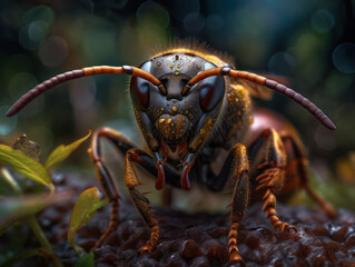 Hornet portrait created with Generative AI technology