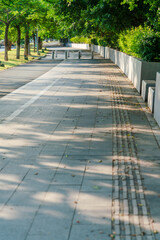 clean sidewalk  in beautiful summer city