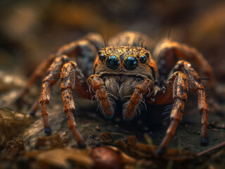 Spider portrait created with Generative AI technology