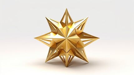 Obraz premium Macro of gold Christmas star isolated on white background created with Generative AI technology