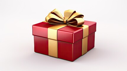 Obraz premium gift box with ribbon isolated on background created with Generative AI technology