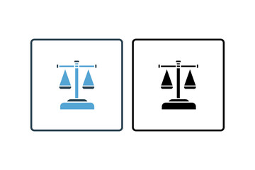 scale Icon. Icon related to assessment. solid icon style. Simple vector design editable