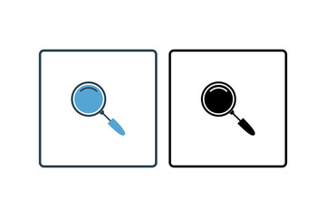 Magnifying Glass Icon. Icon related to assessment. solid icon style. Simple vector design editable