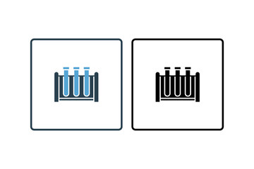 Test Tube Icon. Icon related to assessment. solid icon style. Simple vector design editable