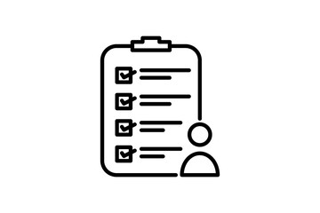 Employment Evaluation Icon. Icon related to assessment. line icon style. Simple vector design editable