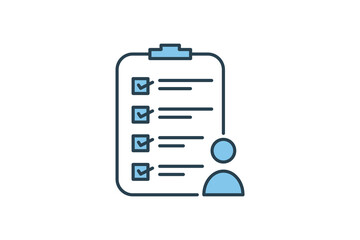 Employment Evaluation Icon. Icon related to assessment. flat line icon style. Simple vector design editable