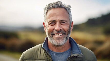 Middle-aged man smiles at the camera.