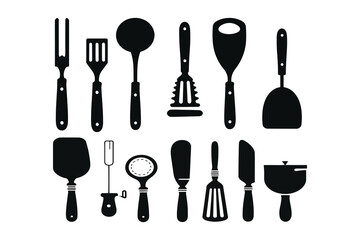 Kitchen Tools Vector Art, Icons, and Graphics,
Premium Vector, Kitchen tools silhouette black and white vector,
Kitchen tools silhouettes Royalty Free Vector 