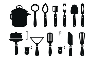 Kitchen Tools Vector Art, Icons, and Graphics,
Premium Vector, Kitchen tools silhouette black and white vector,
Kitchen tools silhouettes Royalty Free Vector 