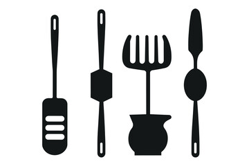 Kitchen Tools Vector Art, Icons, and Graphics,
Premium Vector, Kitchen tools silhouette black and white vector,
Kitchen tools silhouettes Royalty Free Vector 