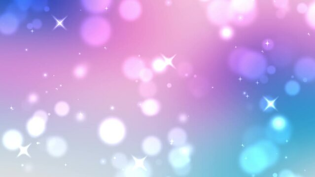 キラキラかわいい玉ボケの背景（10秒ループ・ブルー＆パープル）