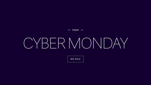 Cyber Monday and Big Sale text on blue modern gradient, motion abstract holidays, minimalism and promo style background