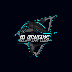 Dolphin Mascot Esport logo template vector illustration