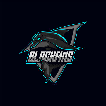 Dolphin Mascot Esport logo template vector illustration