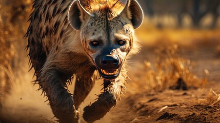 Hyena in the Wild - obrazy, fototapety, plakaty