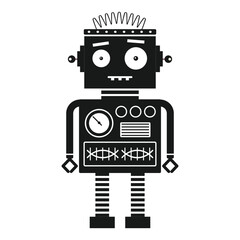 Retro Robot Mechanical Toy in Outline Design