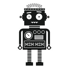 Fototapeta premium Retro Robot Mechanical Toy in Outline Design