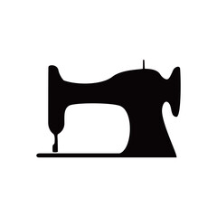 sewing machine silhouette design. tailor equipment sign and symbol.