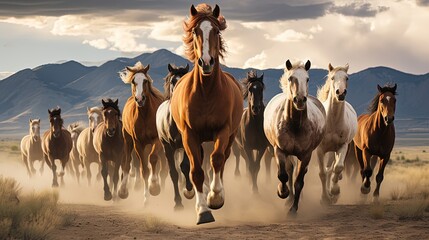Horses Running In Savannah