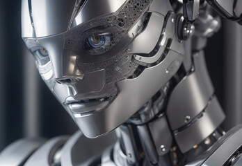 Portrait of a humanoid robot
