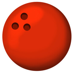 red bowling ball isolated on white