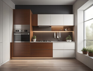 modern kitchen in house