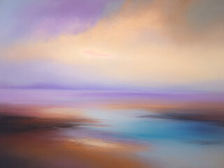 Fototapeta premium abstract oil painting with pastel colors