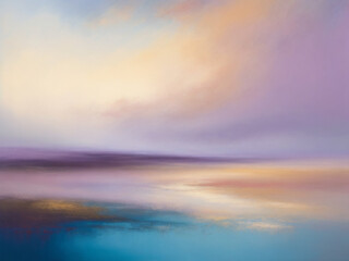 abstract oil painting with pastel colors