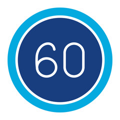 60 Speed Limit Icon