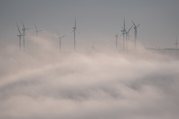 electric power generation from wind farm windmills
