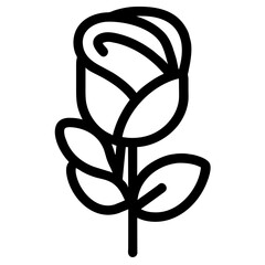 rose icon outline